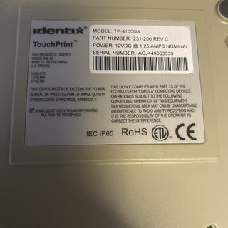 Identix TouchPrint TP-4100UA Live-Scan Fingerabdruckscanner USB FBI-zertifiziert