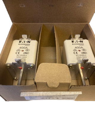2x Eaton Sicherungseinsatz 400NHG2B Typ NH FUSE 400A 500V GL/GG SIZE 2 DUAL IN1