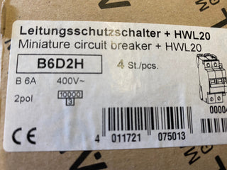 ABL Sursum B6D2H LS-Schalter B6 2-polig 400V + HWL20 Hilfsschalter – neu1