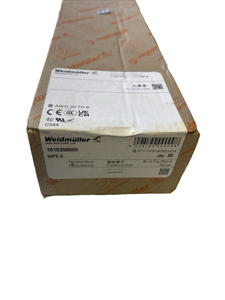 50x Weidmüller WPE 6 Schutzleiter-Reihenklemme 1010200000 PE-Klemme 50 St. NEU