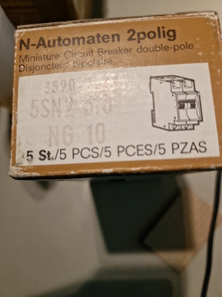 5x Siemens 5SN2 2-polig 10A Leitungsschutzschalter – neu3