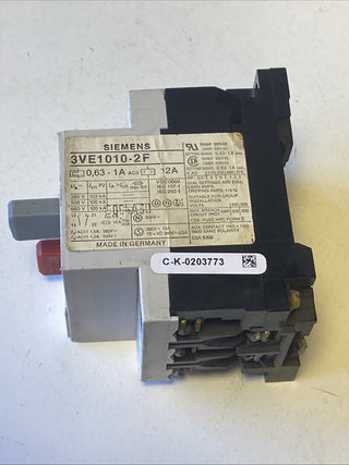 Siemens 3VE1010-2F Manueller Motorschutzschalter für industriellen Einsatz3