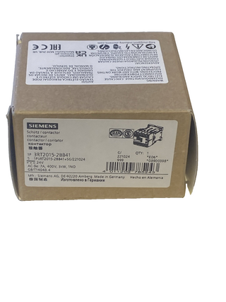 Siemens SIRIUS Leistungsschütz 3RT2015-2BB41 3kW 24VDC NEU0