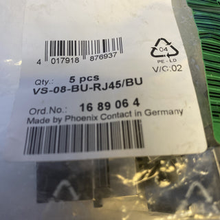 5X Phoenix: 1689064 - Buchse auf Buchse RJ4 Stecker, VS-08-BU-RJ45/BU1