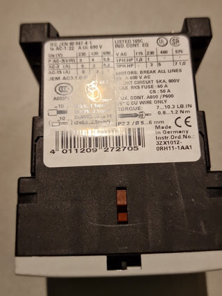 Siemens 3RT1016-1BB41 Hilfsschütz,AC-3 9A, 4 kW/400V, 1S, DC 24V Baugr. S003