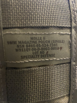 US Army MOLLE Einmagazin-Munitionsbeutel, 9mm, NSN 8465-01-524-73617