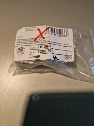4x  Obo TK 06- 2 Keramikklemme doppelt für FireBox T 6 mm² #93