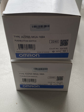 10x OMRON A22NZ-MGA-NBA Drucktaster-Bedieneinheit 22,5mm Metall Schwarz NEU1