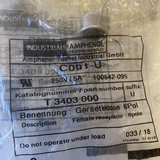 6x Amphenol Tuchel T 3403 000 U Gerätedose | 6-Polig | M16 | NEU1