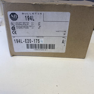 Allen Bradley 194L-E20-1754 Lastschalter / Nockenschalter – 20A, 4-polig – NEU &1