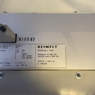 REIMELT WMU 900 Bedienpanel Steuerung | WMU-BATCH / CONTI | 495.0420 495.04213