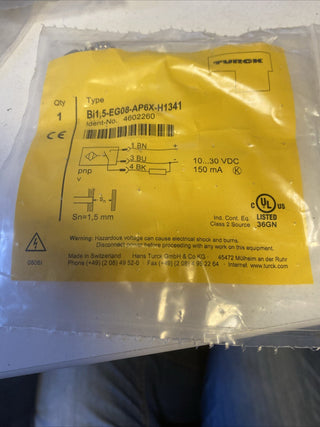 Turck Bi1,5-EG08-AP6X-H1341 Induktiver Näherungsschalter M8 PNP – NEU & OVP0
