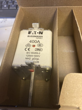 2x Eaton Sicherungseinsatz 400NHG2B Typ NH FUSE 400A 500V GL/GG SIZE 2 DUAL IN2