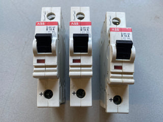 3x ABB S281-UC B10 Allstrom Leitungsschutzschalter 1-polig 10A DC – Gebraucht0