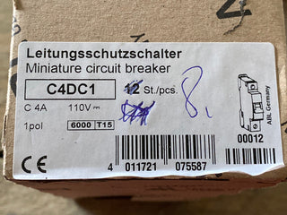 8X ABL Sursum C4DC1 Leitungsschutzschalter, Sicherungsautomat 110V1