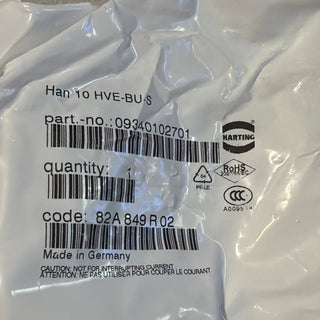 Harting Buchseneinsatz Han 10HvE-F-s 09340102701 10 HVE-BU-S 16A 830V NEU0