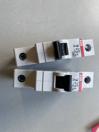 2x ABB S201-K16 Leitungsschutzschalter 1-polig 16A Charakteristik K – Gebraucht2