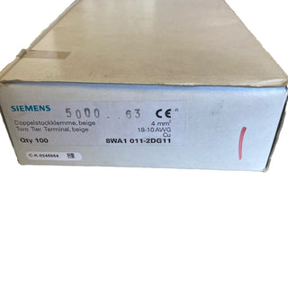 Siemens 8WA1011-2DG11 Doppelstockklemme beidseitig 2pol. beige, 6,5mm, Gr.4 2 g1