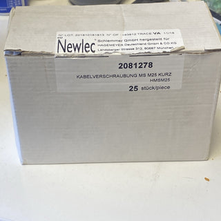 VE 25x Newlec Kabelverschraubung MS M25 kurz HMSM25 IP68 Messing NEU OVP0