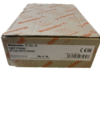 Weidmüller ZP 2.5/1AN/10 GN/BE Stecker | 1867170000 | OVP 20 Stück NEU