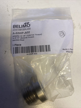 Belimo Adapter Aussengewinde G 1/4" aufInnengewinde G 1/2", Edelstahl A-22WP-A020