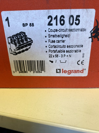 3P + N Sicherungshalter mit 22x58 SP 58 LEGRAND 021605 Sicherungskassette0