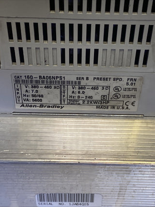 Allen-Bradley 160-BA06NPS1 Smart Speed Controller (SSC) – 2,2 kW / 3 HP7