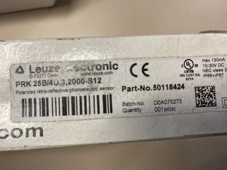 Leuze Electronic PRK 25B/4D.3,2000-S12 Reflexions-Lichtschranke – NEU & OVP0