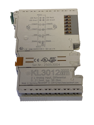 Beckhoff KL3012 | 2-Kanal Analog-Eingangsklemme 0-20mA | Top Zustand0