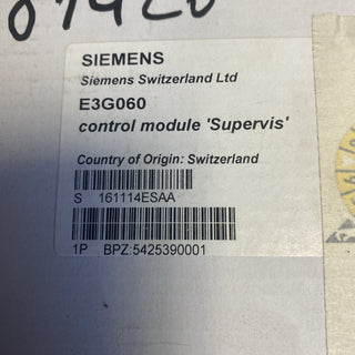 NEU Siemens E3G060 Steuereinschub überwacht – Art. 460514 /BPZ:542539001