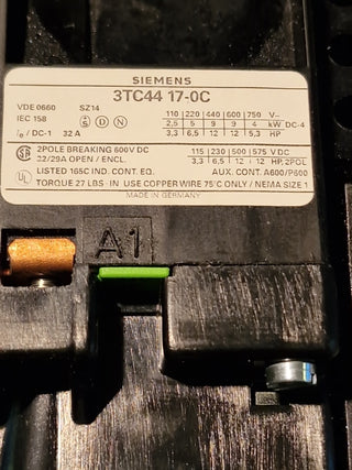NEU Siemens 3TC4417-0CB4 Schütz 2-polig DC 24V 32A 2S+2Ö Sirius5
