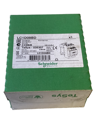 Schneider Electric TeSys D Leistungsschütz LC1D09BD – 24V DC – NEU & OVP0