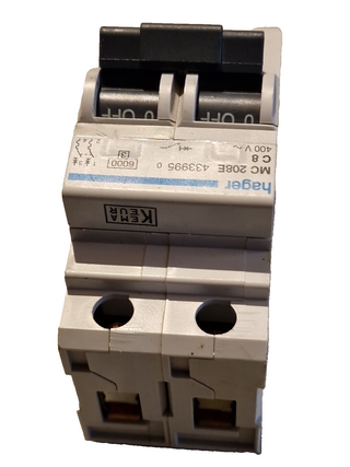 Hager MC208E C8 Leitungsschutzschalter 8A 2-polig 400V gebraucht1