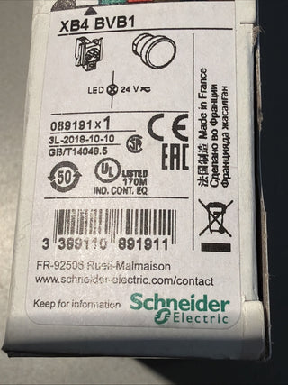 Schneider Electric XB4BVB1 Meldeleuchte Weiß 24 V/DC, 24 V/AC1