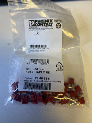 50X Phönix Einzelsteckbrücken FBST 6-PLC RD Phönix Contact 29662362