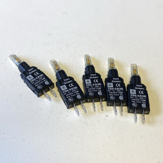 5x Lampenfassung, ZB6, grün Integral LED, 12-24 V2