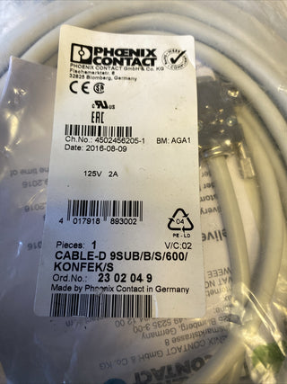 Phoenix Contact Systemkabel und Zubehör CABLE-D 9SU/B/BS/600/KONFEK/S 23020493