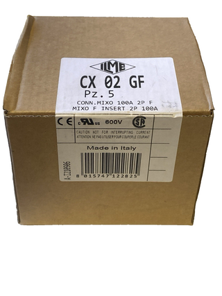 5x ILME CX 02 GF MIXO Buchseneinsatz Modul 100A 1000V 2-polig – NEU & OVP
