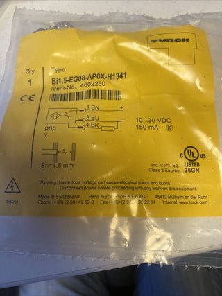 Turck Bi1,5-EG08-AP6X-H1341 Induktiver Näherungsschalter M8 PNP – NEU & OVP1