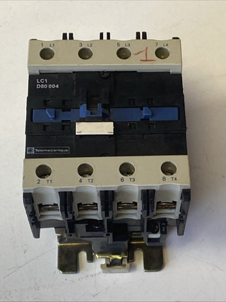 Telemecanique LC1D80004F7 Leistungsschütz TeSys D – 110V AC – 125A – 4-polig (40