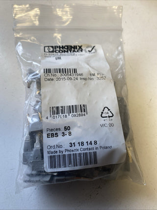 50x Phoenix Contact EBS 3-8 Einlegebrücke 3118148 Brücke 3-polig Grau OVP NEU