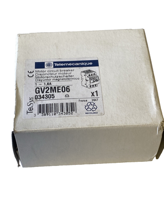 Telemecanique GV2ME06 Motorschutzschalter 1,0 - 1,6A | 034305 |0