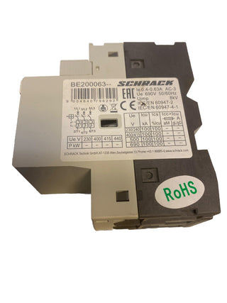 Schrack BE200063 Motorschutzschalter BE2, 3-polig, 0,4-0,63A5