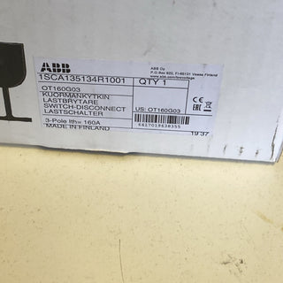 ABB OT160G04 Lasttrennschalter 4-polig 160A ohne Griff/Welle Neu1