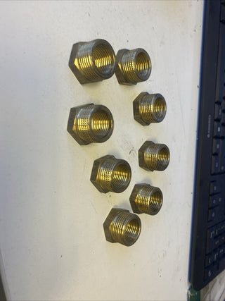 8x Reduzierstück Reduktion Gewindefitting 3/4" AG x 1/2" IG Messing kurz NEU2