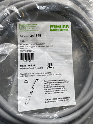 Murrelektronik 341749 Adapterkabel M12 auf 7/8" – NEU & OVP0