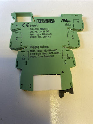 1x Phoenix Contact PLC-BSC-230UC/21 Relaissockel 230V 2966045 Schraub NEU o.OVP2
