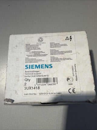 2x Siemens 3UX1418 Anschlussträger für Überlastrelais 3UA50 3UW10 Klemmenblock0