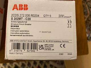 ABB Sicherungsautomat 2CDS272006R0204 Typ S202MT-C200