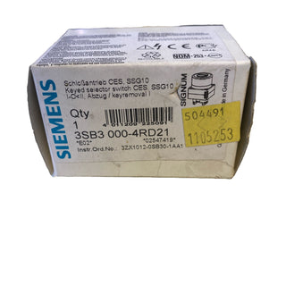 Siemens SIRIUS 3SB3000-4RD21 Schlüsselschalter CES SSG10 – NEU & OVP0